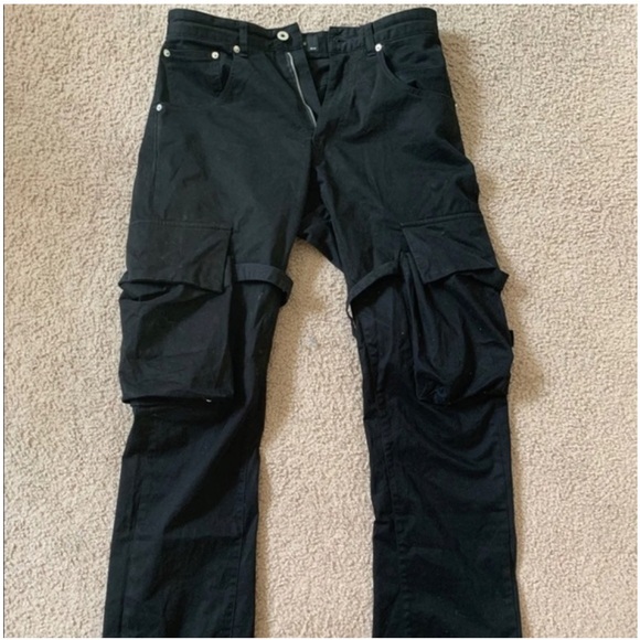 VU JADE’ VD HEAVYWEIGHT DARTED cargo pants cotton multi pocket flares
